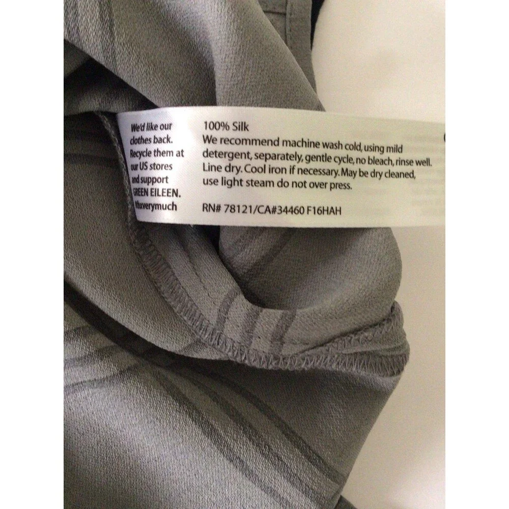 EILEEN FISHER (Size S) 100% Silk Sleeveless Shift Dress, Gray